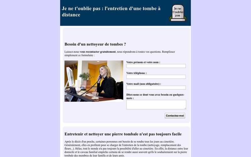 Je ne t'oublie pas : une aide pour l'entretien d'une tombe à distance